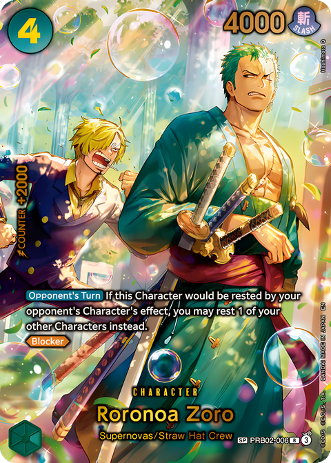 Roronoa Zoro - PRB02-006 (SP) - The Azure Sea's Seven (OP14-EB04)