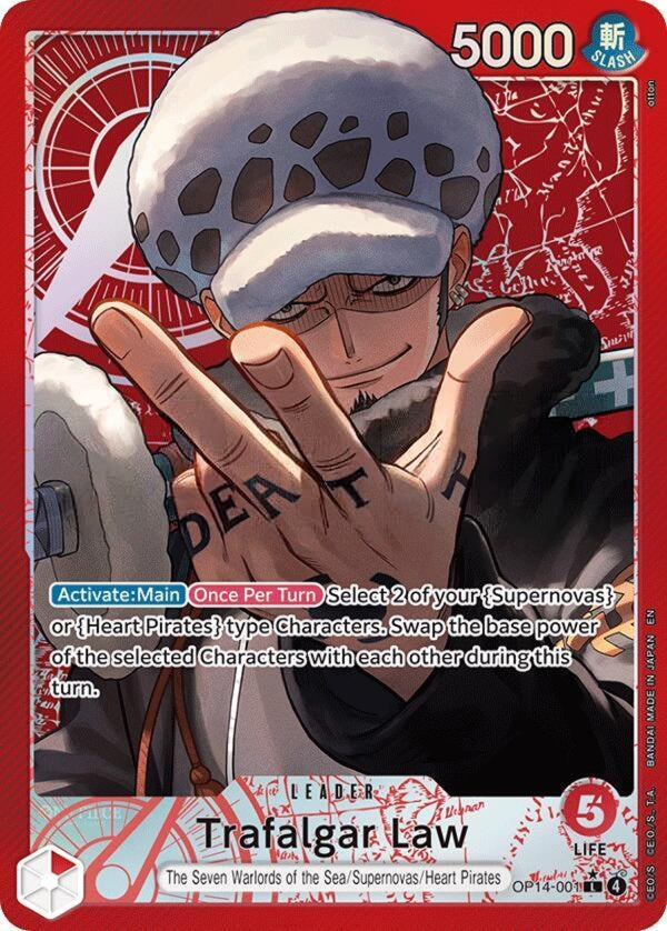 Trafalgar Law - OP14-001 (Alternate Art) - The Azure Sea's Seven (OP14-EB04)